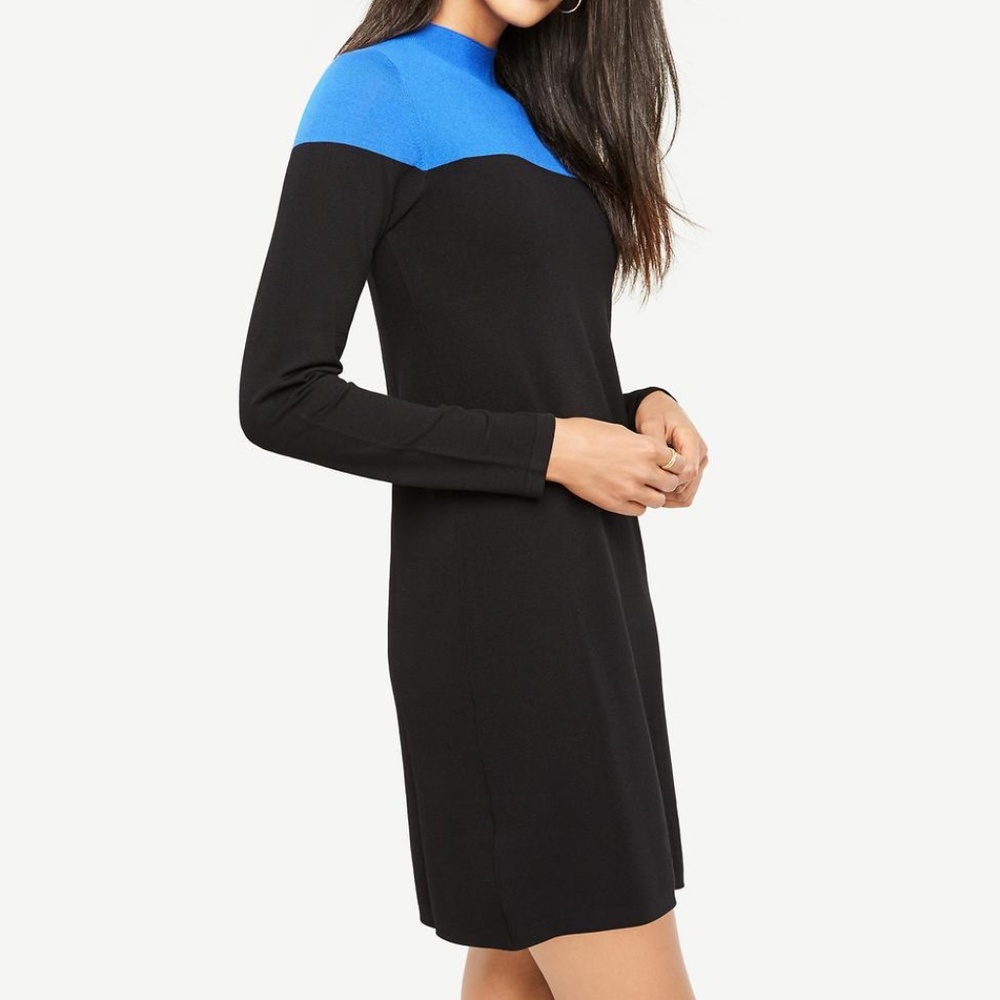 Ann Taylor Colorblock Mockneck Sweater dress